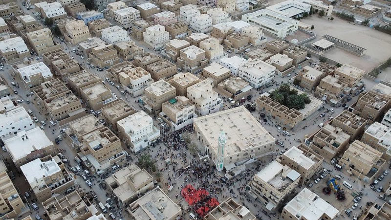 In Seiyun, Yemen on January 09, 2026, aerial drone footage shows the city of Seiyun in southern Yemen amidst ongoing military unrest and conflict. The city faces significant tension during the power struggle between the government-backed Yemeni Armed Forces and the Southern Transitional Council (STC) following recent military operations in the region, Hadhramaut, Seiyun, Yemen