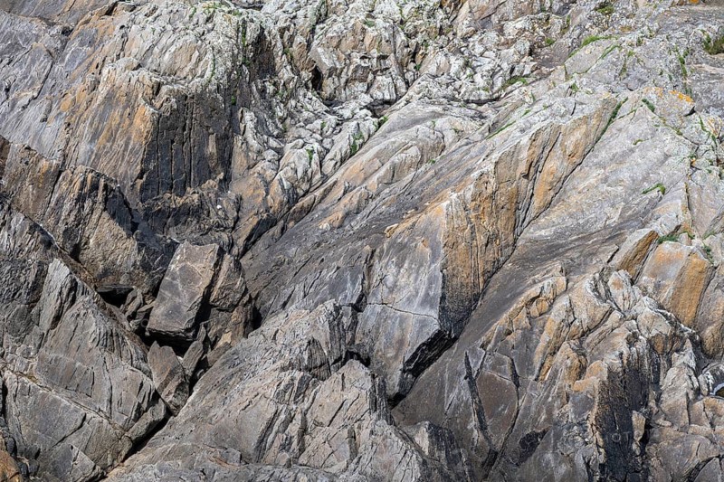 Rocks, heavily rugged rock structure, slate, filling formats on the coast of Cape Pointe Saint-Mathieu, Plougonvelin, Brest Arrondissement, Finistère, Brittany region, France