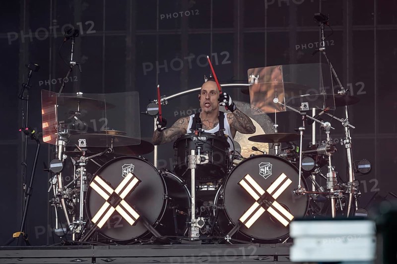 Frank Zummo, drummer of Electric Callboy live at Rock im Park on Zeppelin Field in Nuremberg on 05.06.2026