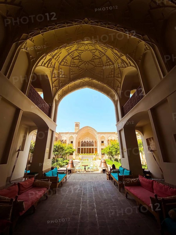 Kashan, Iran, May 2019: Tabatabaei Natanzi Khaneh Historical House in Kashan, Iran
