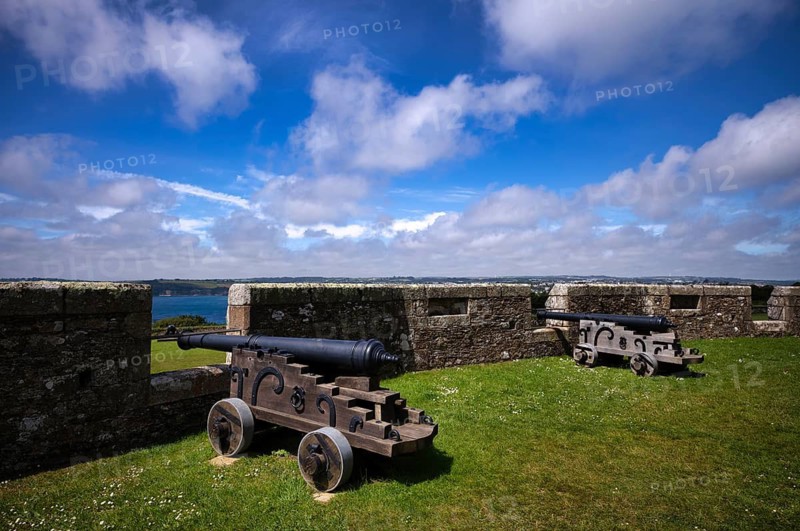 Cannons, Fortress, Pendennis Castle, Fort, Castle, Falmouth, Cornwall, England, Great Britain, Great Britain