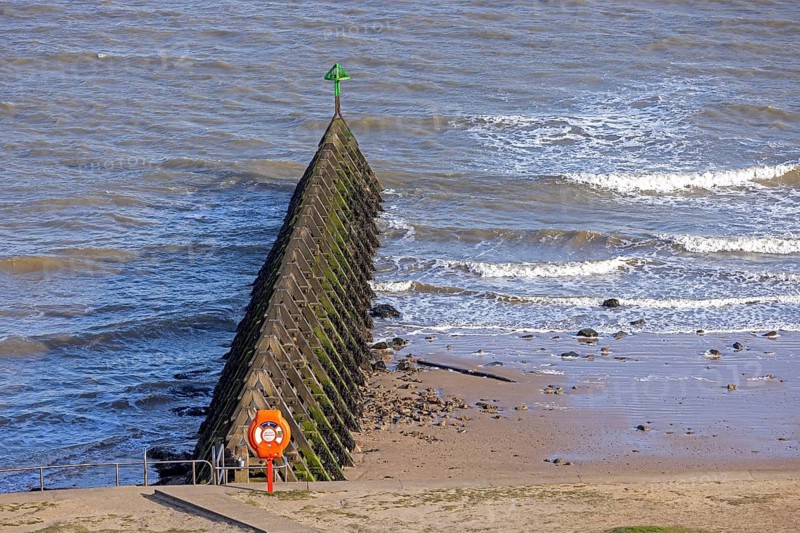 Breakwater, sea, The Naze Nature Reserve, Walton-on-the-Naze, England, Great Britain