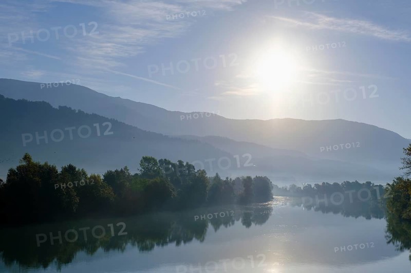 Drau in the morning light, Olsach near Spittal an der Drau, Drautal, Carinthia, Austria