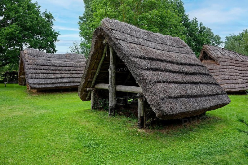 Early historic house, Germanic settlement, Opfermoor open-air museum, prehistoric place of worship, history, Niederdorla, Bailiwick, Unstrut-Hainich-Kreis, Thuringia, Germany