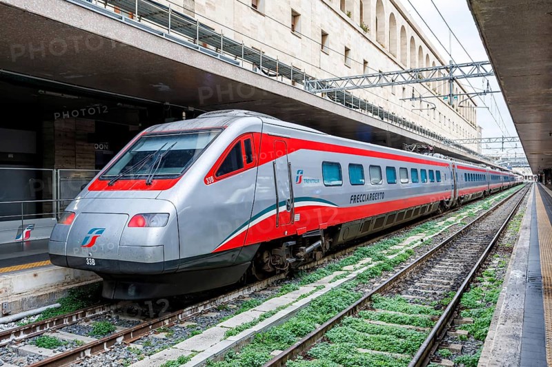 Frecciargento high-speed train from Trenitalia at Roma Termini station in Rome, Italy