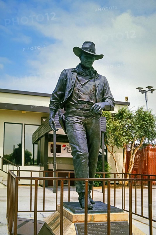 John Wayne statue in front of John Wayne Airport, Orange County, Los Angeles