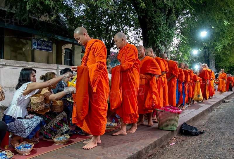 Morning Alms ceremony, Luang Prabang, Laos