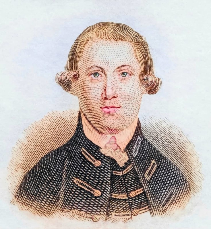 Bonnell Thornton (1725-1768), English lyricist, coloured woodcut from Crabbe's Historical Dictionary from 1825, Historical, digital reproduction