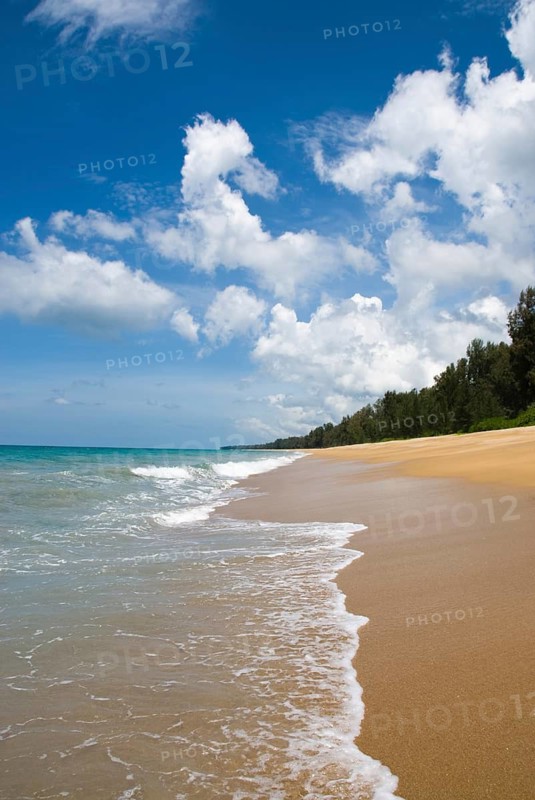 Mai Khao Beach in the north of the Thai holiday island Phuket, Thailand, Siam, Asia, Southeast Asia, beach, sandy beach, island, holiday paradise, blue sky