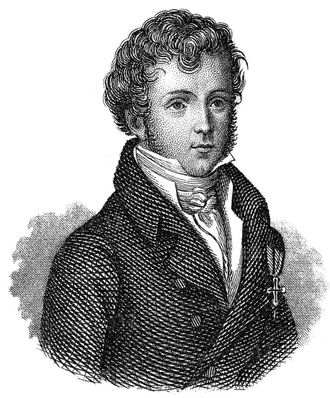 Portait of Matthäus Casimir von Collin, 1779 - 1824, an Austrian poet, Portrait von Matthäus von Collin (* 3. März 1779 in Wien, † 23. November 1824 ebenda, Vorort Penzing) war ein österreichischer Schriftsteller und Erzieher