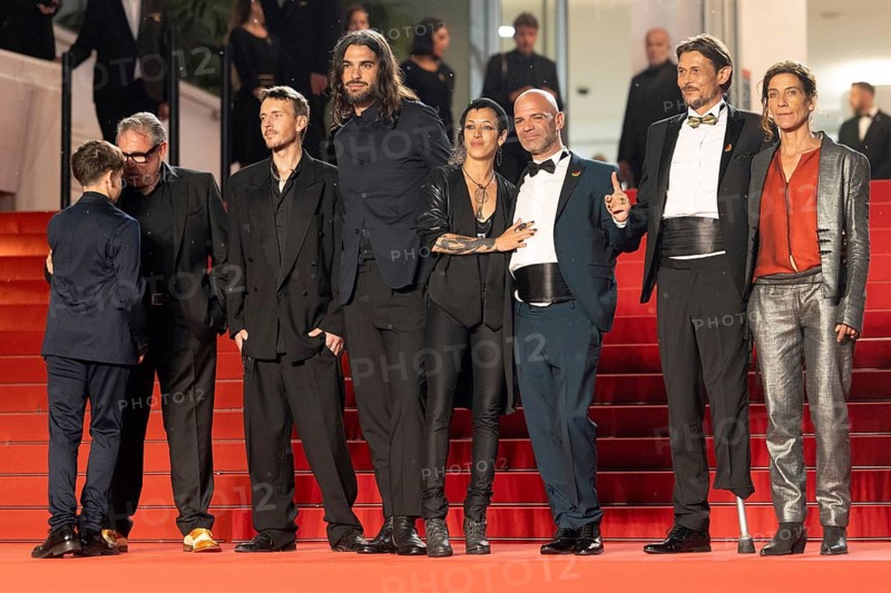 Cannes, France - 15.5.2024: Sergi López, Bruno Núñez, a güst, Óliver Laxe, Jade Oukid, Richard Bellamy, Tonin Janvier and Stefania Gadda during the SIRAT Red Carpet of the 78th Cannes International Film Festival. The film festival takes place from 13 to 24 May 2025