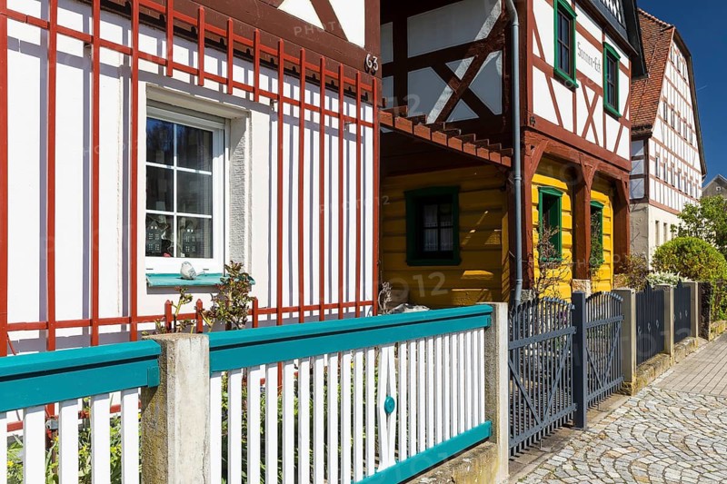 Sieben - Brüder - Houses on the Elbe in Postelwitz, Bad Schandau, Saxon Switzerland, Saxony, Germany