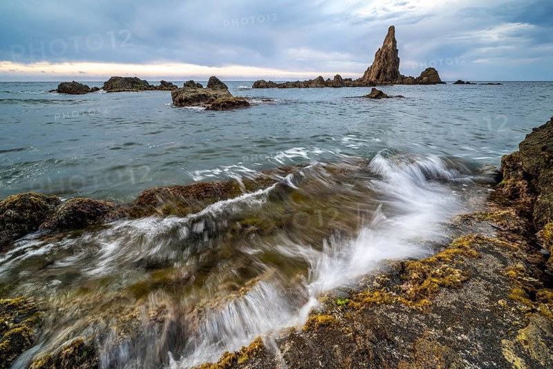 Rocky coast, Cabo de Gata-Nijar Natural Park, Almeria, Andalusia, Spain
