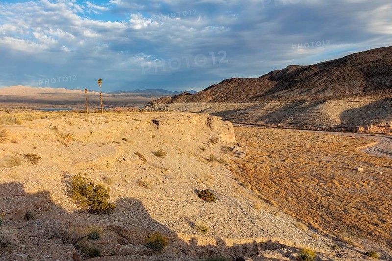 Echo wash drains into the Overton Arm of Lake Mead at Echo Bay, Nevada, USA