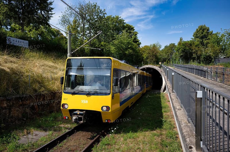 Subway, train, tram, U2, leaving tunnel, SSB, Stuttgart trams, yellow, platform, stop, Hauptfriedhof station, public transport, VVS, Stuttgart transport network, Baden-Württemberg, Germany