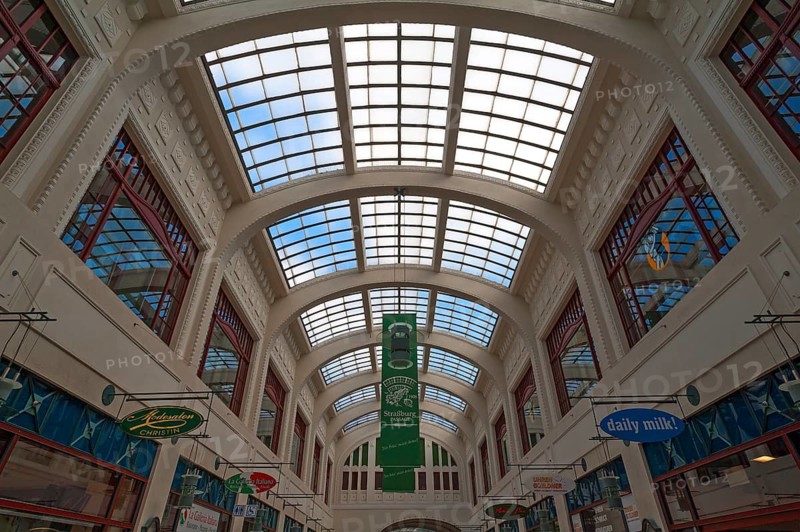 Glass roof of Strassburg-Passage, shopping arcade, opened in 1908, Berliner Strasse, Görlitz, Upper Lusatia, Saxony, Germany