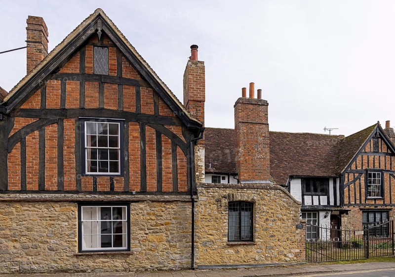 Timbered houses, Church Street, Buckingham, England, Great Britain