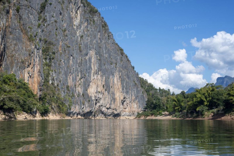 View over the Mekong at the Pak Ou Caves, Luang Prabang Province, Laos