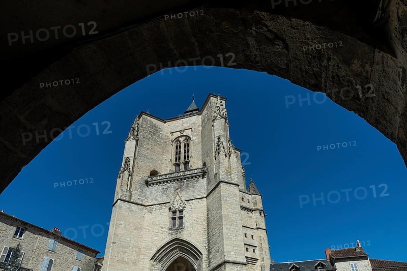 Villefranche de Rouergue. City of Art and History. Collegiale Notre Dame and his bell tower. Aveyron. Occitanie. France