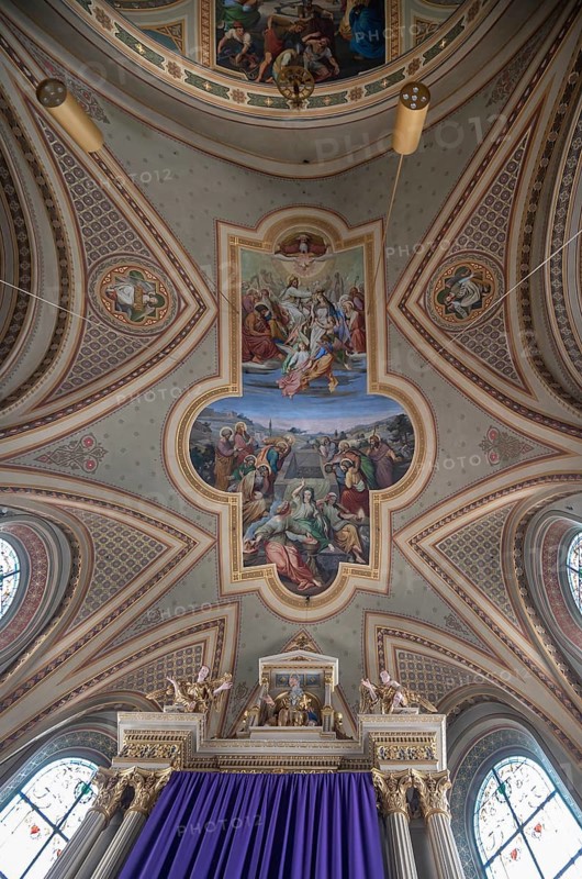 Ceiling painting in the parish church of the Assumption of the Virgin Mary, Thaur, Innsbruck district, Tyrol, Austria