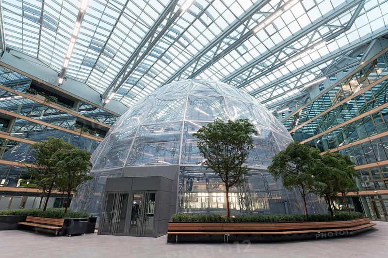 EUREF dome, Jauch-Kuppel, event location EUREF-Campus Düsseldorf, European Energy Forum for Climate Protection and Electric Mobility, Energiewende, Düsseldorf, North Rhine-Westphalia, Germany