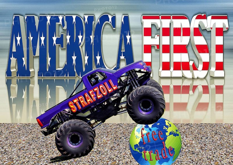 Symbolic image, free trade, USA, Donald Trump, impending tariff, punitive tariff, multilateral negotiation, EU European Union, China, economic areas, capitalism, communism, treaties, conventions, nation states, agreements, international law, opponents, protectionism, liberalism, libertarian attitude