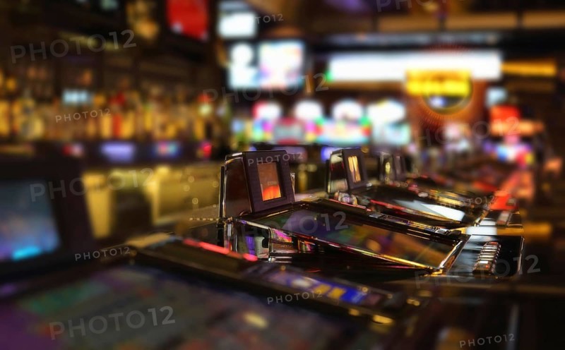 Casino machines in the entertainment area at night
