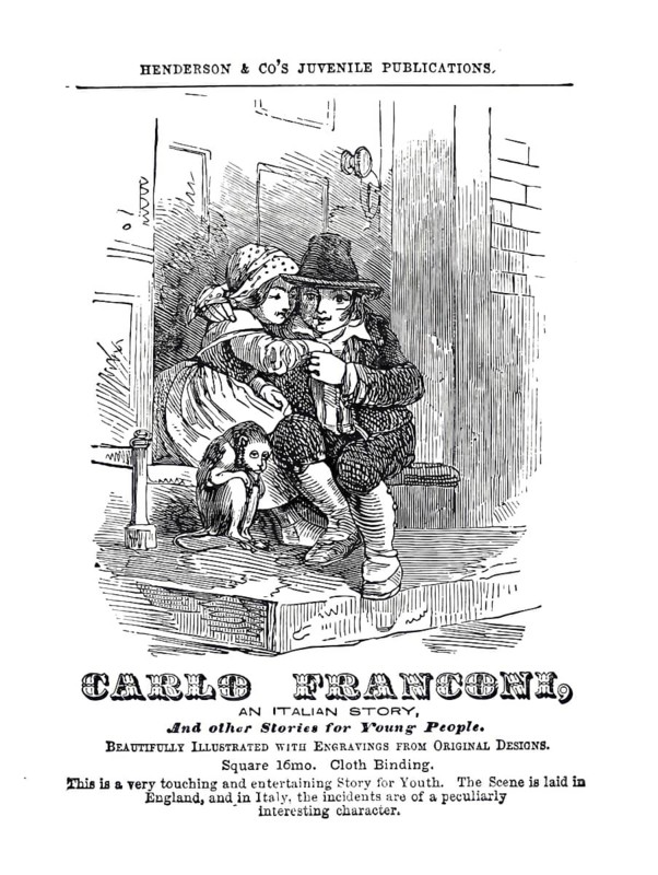 Exciting stories for young people, title page of a book, around 1860, published by Henderson & Co, Historical, reproduction from a 19th century original
