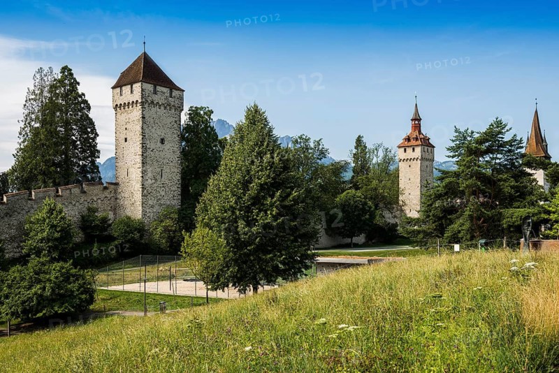 Historic City Wall, Musegg Wall, Lucerne, Lake Lucerne, Canton of Lucerne, Switzerland