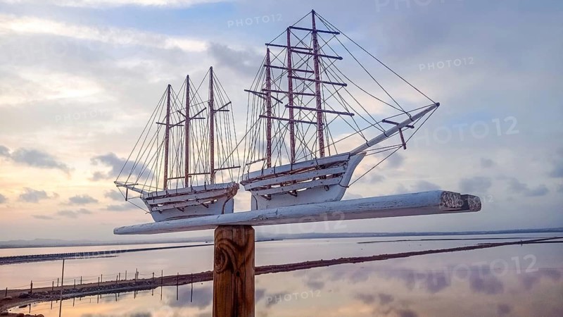 Replica of the precious ship that worked in the sea salt industry in Torrevieja, Spain