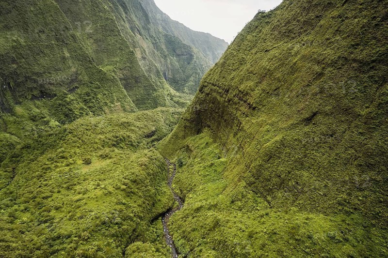 Aerial view Mount Wai'ale'ale, Kauai, Hawaii, USA, North America