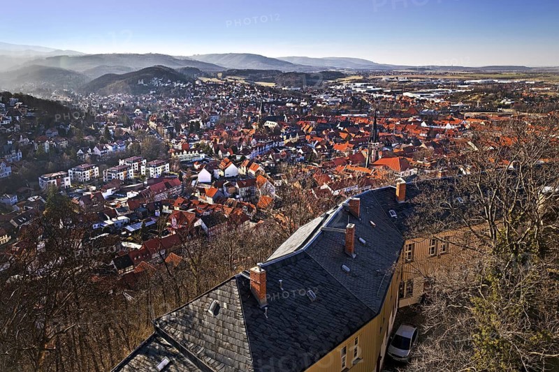View of Wernigerode from the castle, Harz Mountains, Saxony-Anhalt, Germany