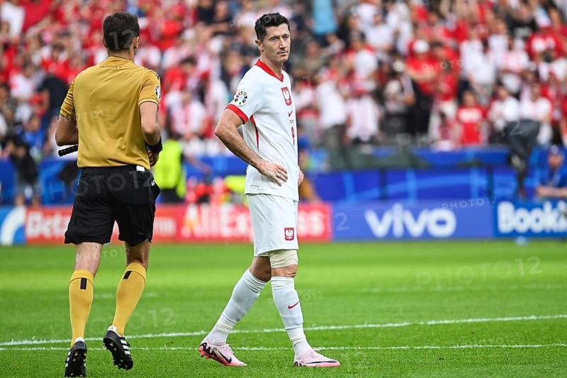 BERLIN, GERMANY - JUNE 21, 2024: Euro 2024 Groupe D match Poland vs Austria 1:3. In action Robert Lewandowski