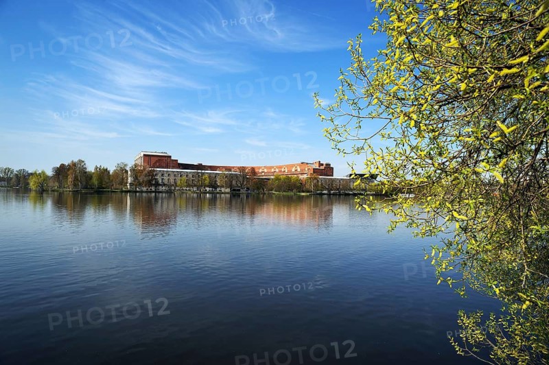 General view of the former incomplete Congress Hall of the NSDAP 1933-1945, front the Dutzenteich, Documentation Center, Reichsparteitagsgelände, Bayernstraße 110, Nuremberg, Middle Franconia, Bavaria, Germany