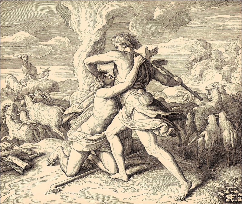 Cain kills Abel, by Julius Schnorr von Carolsfeld, 1860