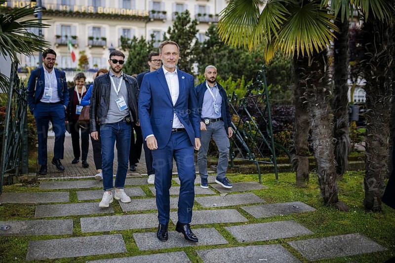 G7 meeting of finance ministers in Stresa. Christian Lindner (FDP), Federal Minister of Finance, on his way to a press statement Stresa, 23.05.2024. Photographed on behalf of the Federal Ministry of Finance