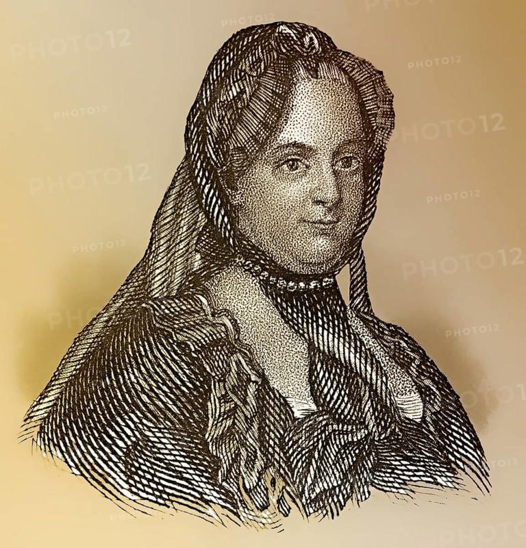 Maria Theresa of Austria, 1717 - 1780, Archduchess of Austria and Queen of Hungary, Croatia and Bohemia, historical engraving, 19th Century, Maria Theresia von Österreich (1717 - 1780), eine Fürstin aus dem Hause Habsburg, Erzherzogin von Österreich und Königin von Ungarn, Kroatien und Böhmen, historischer Stich