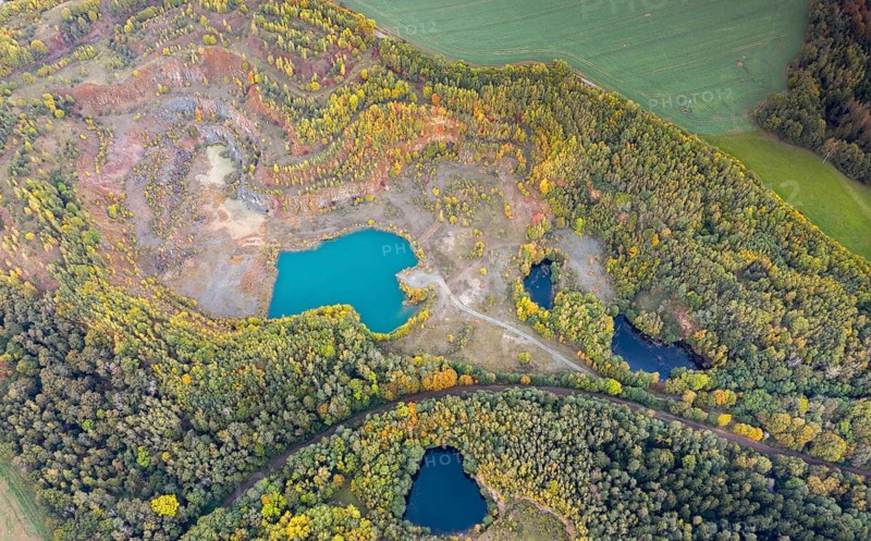 Thuringia, Thuringia, aerial view, post-mining landscape, cultivated landscape, landscape, landscape, aerial view, quarry, quarry, quarry, Dörtendorf quarry, quarry