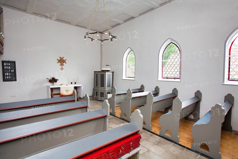 Huguenot church building, Friedrichsdorf, Hofgeismar, Weserbergland, Hesse, Germany