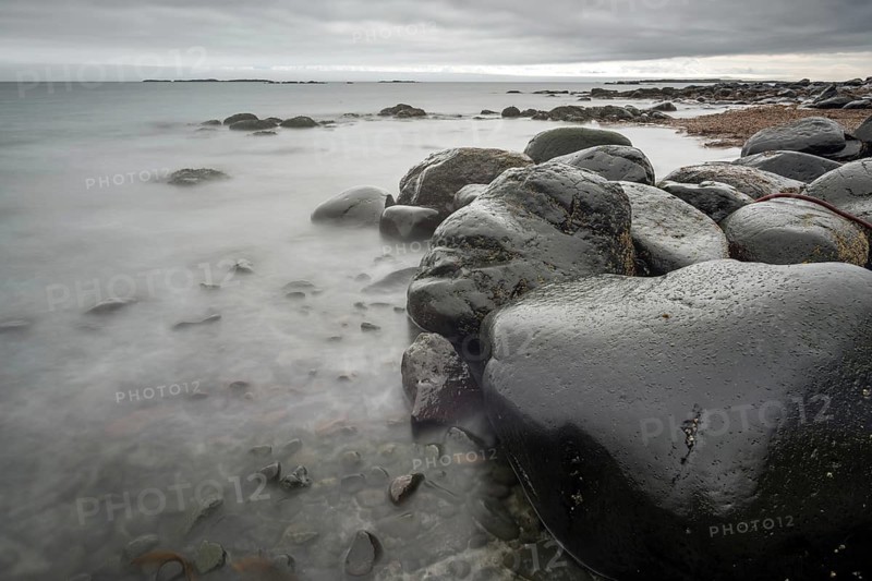 Rocky coast, Reykjarfjörður, Strandir, Árnes, Westfjords, Iceland