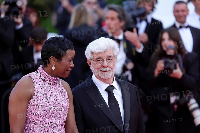 Cannes, France, 25 May 2024: Mellody Hobson and George Lucas at the closing ceremony on the red carpet of the Palais des Festivals during the 77th Cannes International Film Festival. The 77th Cannes International Film Festival will take place from 14 to 25 May 2024