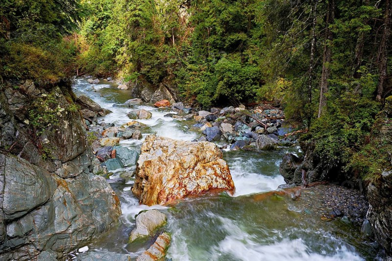 Diosaz mountain river in the gorge, Gorges de la Diosaz, Les Houches, Chamonix-Mont-Blanc, Haute-Savoie, France