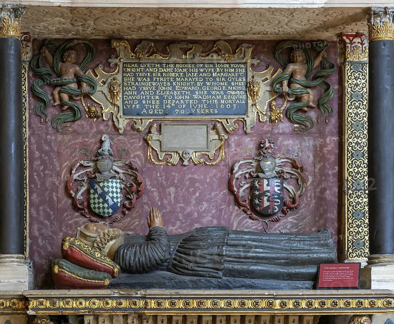 Sir John d 1589 and Joan d 1603 Young tomb monument, Bristol cathedral church, Bristol, England, UK