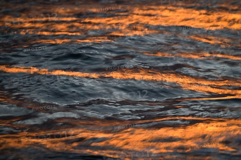 Evening light on small waves, long exposure, Houvig Beach, North Sea, Denmark