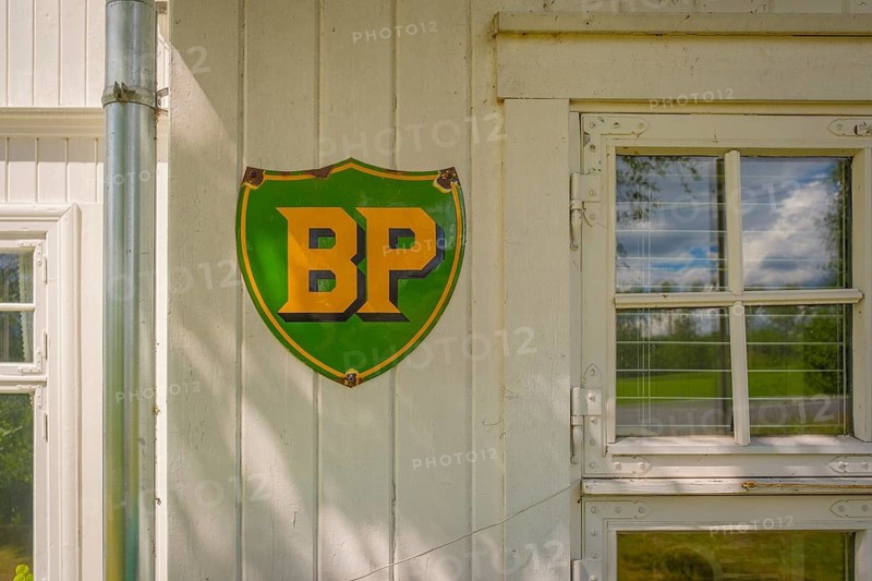 Detailed view of an old gas station, Nedre Eggedal, Buskerud, Norway