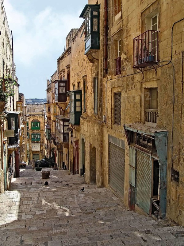 A small alley in La Valletta in Malta