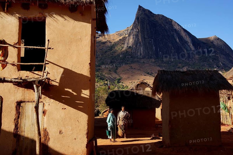 Africa, Madagascar, landscape near Tsaranoro, Bethsileo village, Tsaranoro, Madagascar
