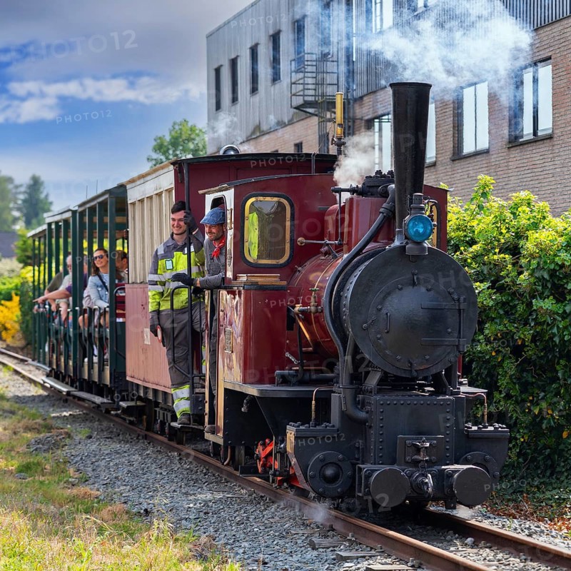 1906 steam locomotive Yvonne at Stoomtrein Maldegem-Eeklo, heritage railway association at former NMBS station of Maldegem, East Flanders, Belgium