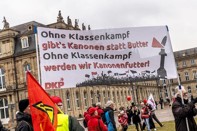 Day of action organised by IG Metall in Stuttgart. Metalworkers rally to fight for the future of industrial jobs. Their demands: Employers should stop cutting jobs and refrain from site closures and relocations. The union is expecting 25, 000 participants. Stuttgart, Baden-Württemberg, Germany