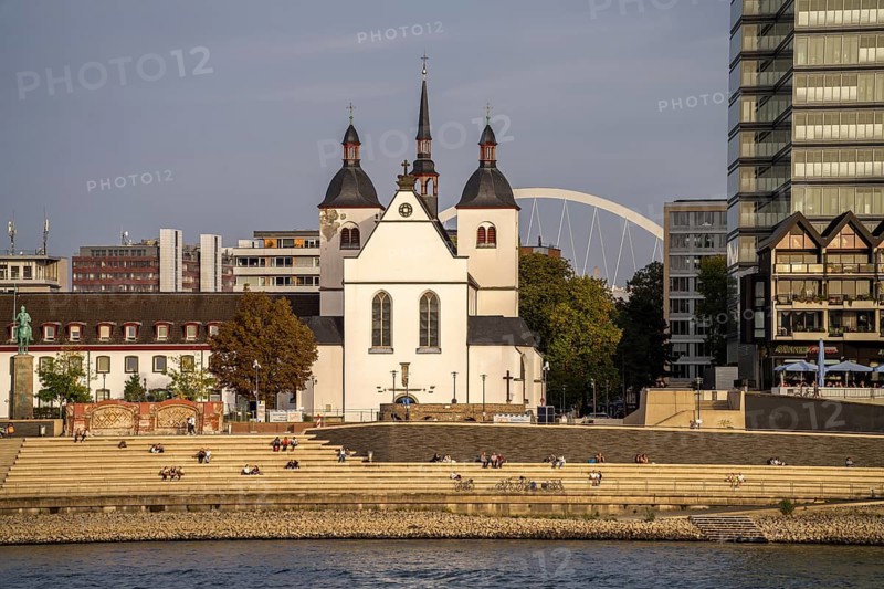 The Orthodox Church of Old St Heribert and the banks of the Rhine, Cologne, North Rhine-Westphalia, Germany